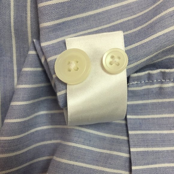 Everlane Women's V Neck 3/4 Sleeve Button Down Striped Blouse Top Shirt 0 Blue - Picture 12 of 12